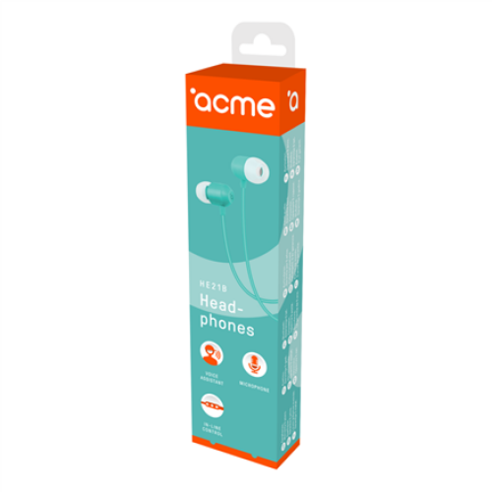 ACME HE21B Earphones With Mic Acme , Earphones , HE21B , 3.5 mm 4-pin , Blue