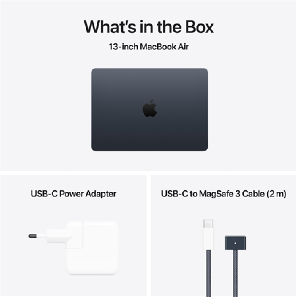 Apple MacBook , Air , Midnight , 13 , IPS , 2560 x 1664 pixels , Apple M4 , 16 GB , Solid-state drive capacity 256 GB , Apple M4 chip 10-core CPU/8-core GPU , macOS , 802.11ax , Bluetooth version 5.0 , Keyboard language Russian , Keyboard backlit , Warran