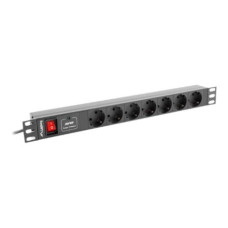 Lanberg , Power Distribution unit (PDU) 19 1U 10A 2M 7X Schuko Outlets , PDU-07F-0200-IEC-BK Lanberg , Power Distribution unit (PDU) 19 1U 10A 2M 7X Schuko Outlets , PDU-07F-0200-IEC-BK
