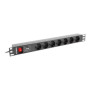 Lanberg , Power Distribution unit (PDU) 19 1U 10A 2M 7X Schuko Outlets , PDU-07F-0200-IEC-BK