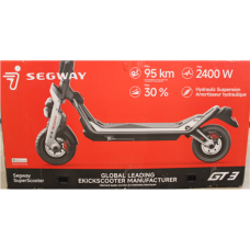 SALE OUT. Ninebot by Segway Superscooter GT3 E , Segway Superscooter GT3 E , Electric Scooter , Max 2400 W , Up to 25 km/h , 11 , 24 month(s) , Black and Grey , DAMAGED PACKAGING, PAINT AND BODY, MISSING INNER PACKAGING, SCRATCHED, DIRTY
