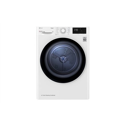LG , Dryer Machine , RH80V3AV6N , Energy efficiency class D , Front loading , 8 kg , LED , Depth 69 cm , Wi-Fi , White