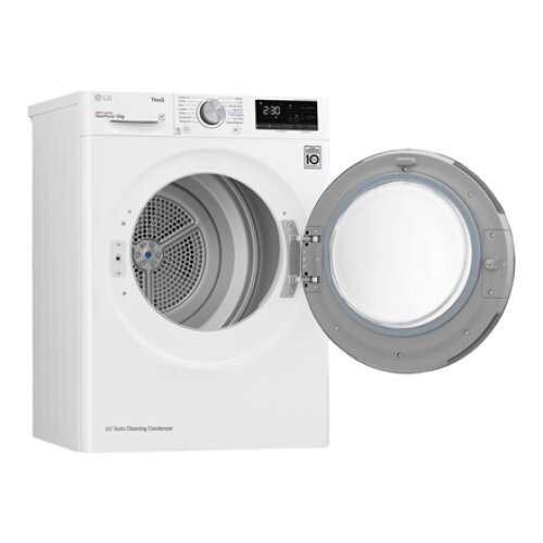 LG , Dryer Machine , RH80V3AV6N , Energy efficiency class D , Front loading , 8 kg , LED , Depth 69 cm , Wi-Fi , White