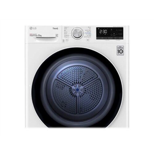 LG , Dryer Machine , RH80V3AV6N , Energy efficiency class D , Front loading , 8 kg , LED , Depth 69 cm , Wi-Fi , White