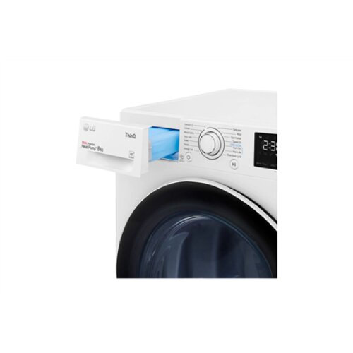 LG , Dryer Machine , RH80V3AV6N , Energy efficiency class D , Front loading , 8 kg , LED , Depth 69 cm , Wi-Fi , White