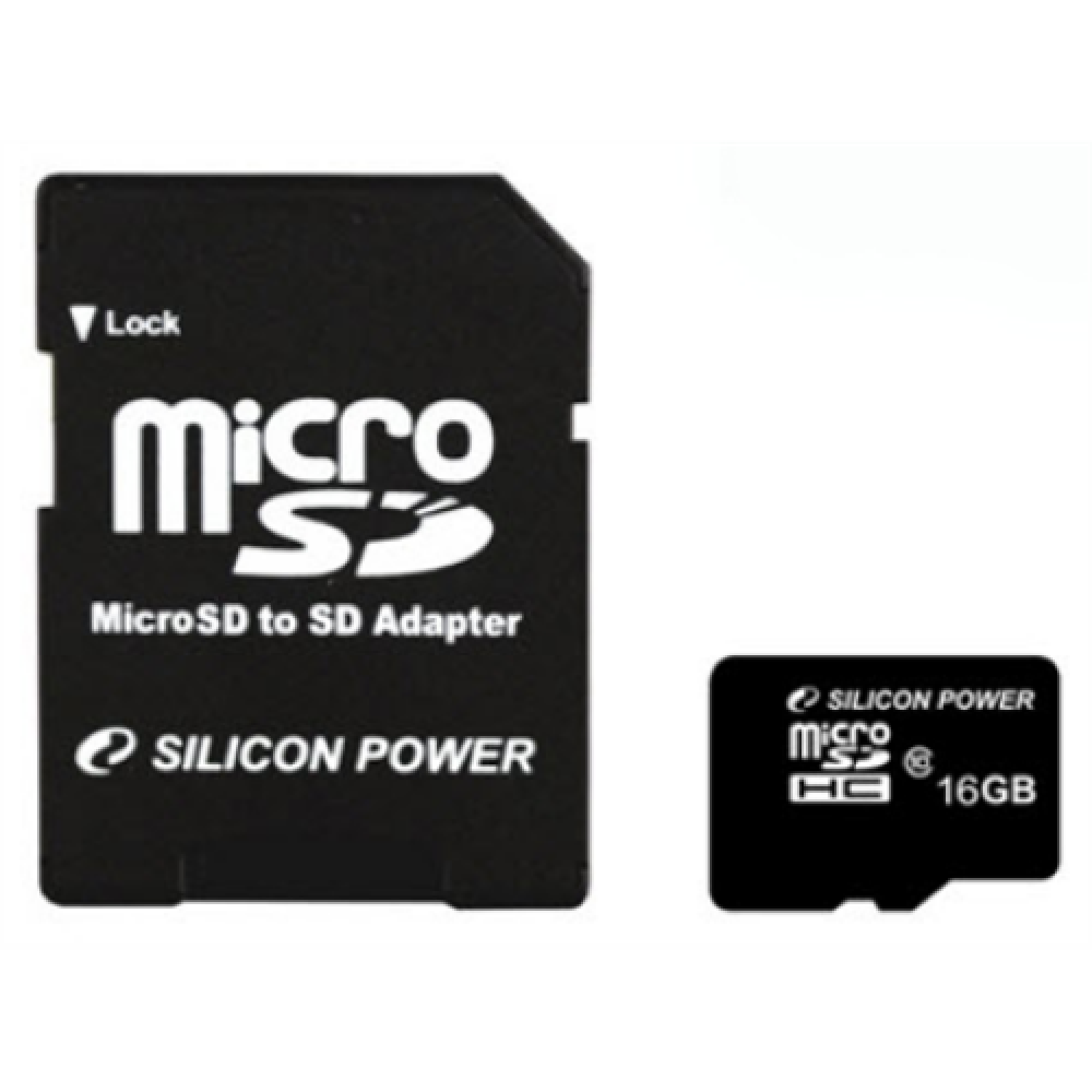 Silicon Power , 16 GB , MicroSDHC , Flash memory class 10 , SD adapter