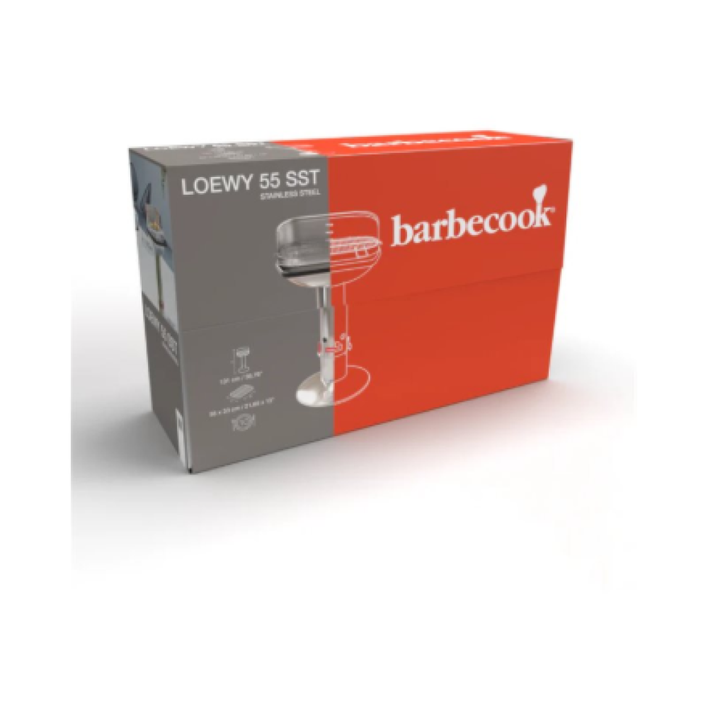 Barbecook Charcoal Barbecue Loewy 55 SST, 59.8 x 35.4 x 101 cm , BC-CHA-1004