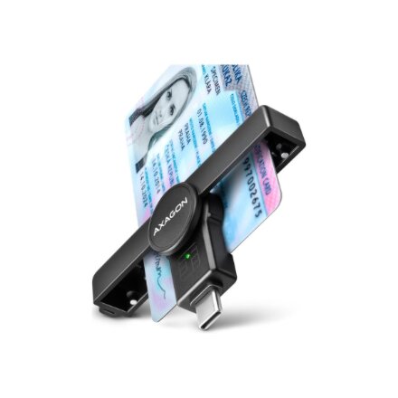 AXAGON Foldable pocket USB-C contact Smart/ID card reader , CRE-SMPC