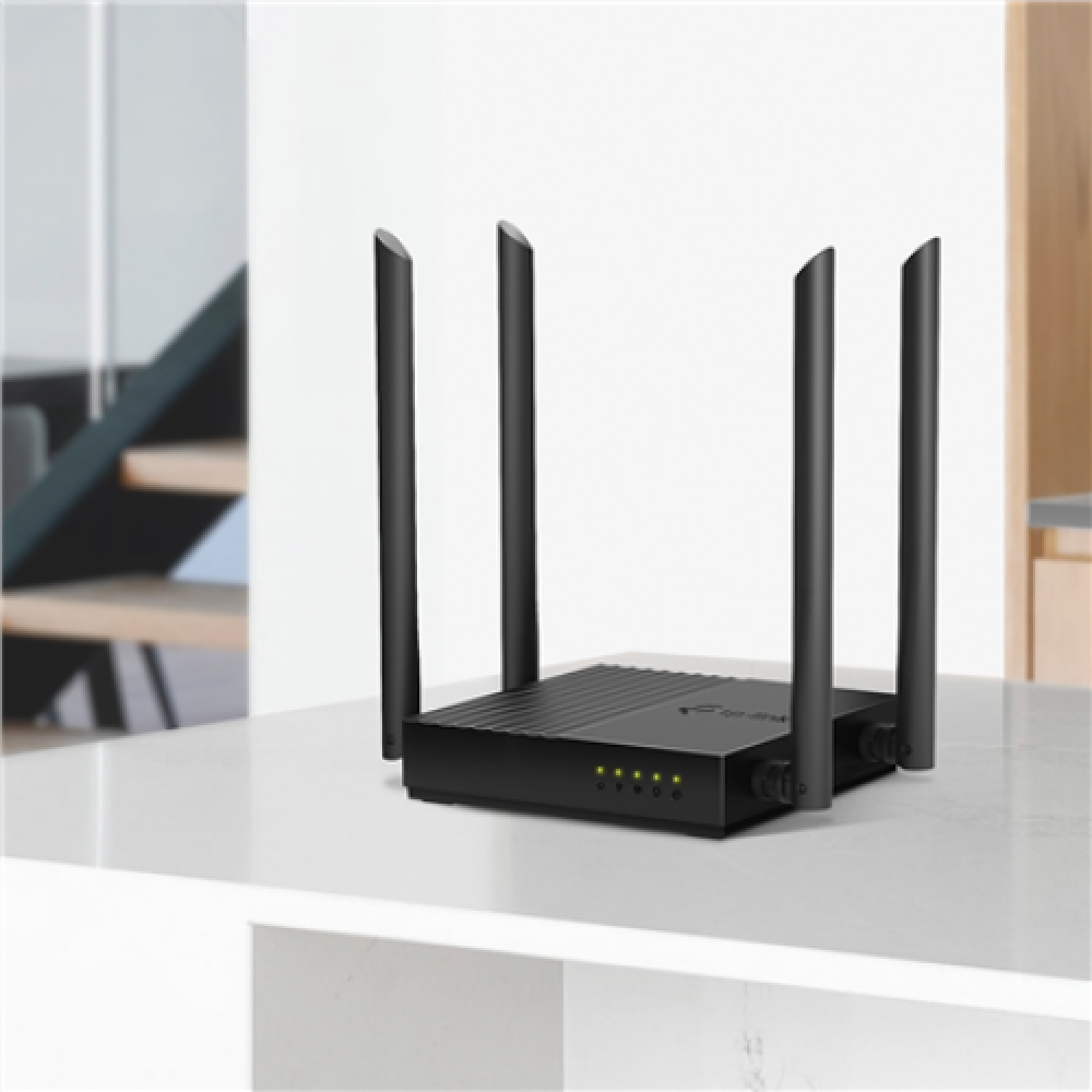 AC1200 Wireless MU-MIMO Wi-Fi Router , Archer C64 , 802.11ac , 867+400 Mbit/s , Ethernet LAN (RJ-45) ports 4 , Mesh Support No , MU-MiMO Yes , No mobile broadband , Antenna type 4 x Fixed