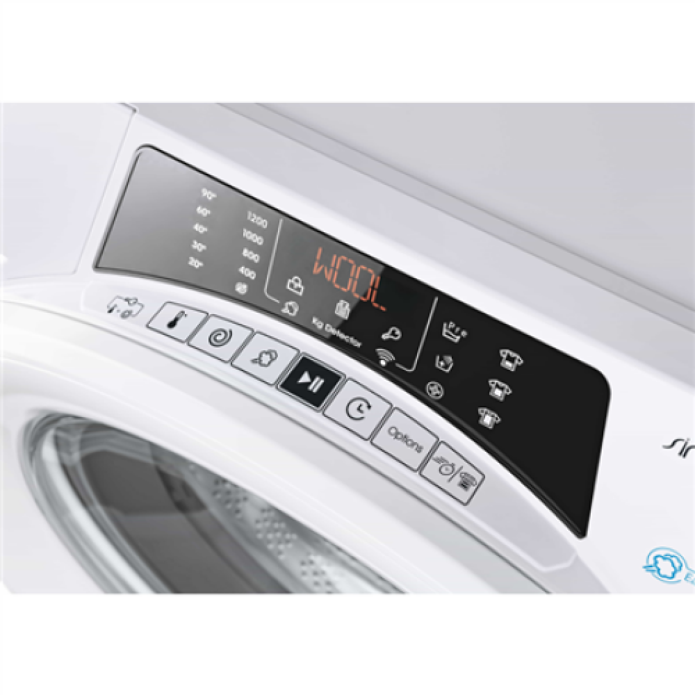 Candy Washing Machine RO 1294DWME/1-S Energy efficiency class A Front loading Washing capacity 9 kg 1200 RPM Depth 56 cm Width 60 cm Display TFT Steam function Wi-Fi White