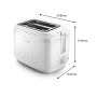 Philips Toaster , HD2511/00 3000 Series , Number of slots 2 , Housing material Metal , White