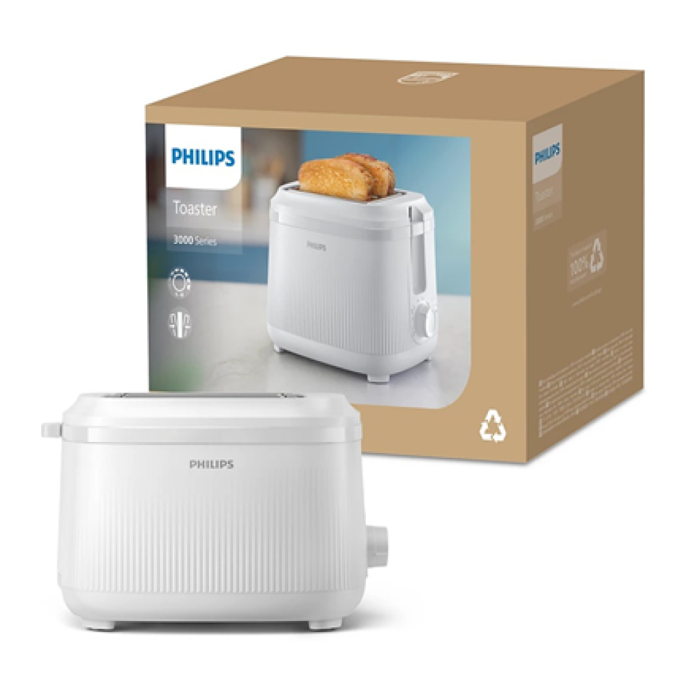 Philips Toaster , HD2511/00 3000 Series , Number of slots 2 , Housing material Metal , White