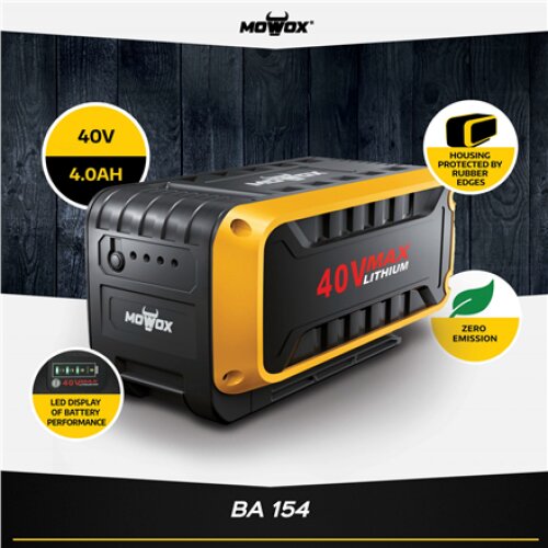 MoWox , 40V Max Lithium Battery and Charger Starter Set, 1 x BA 154 (40V/4.0AH) and 1 x BC 85 (4Apm fast charger) BA 154 SET