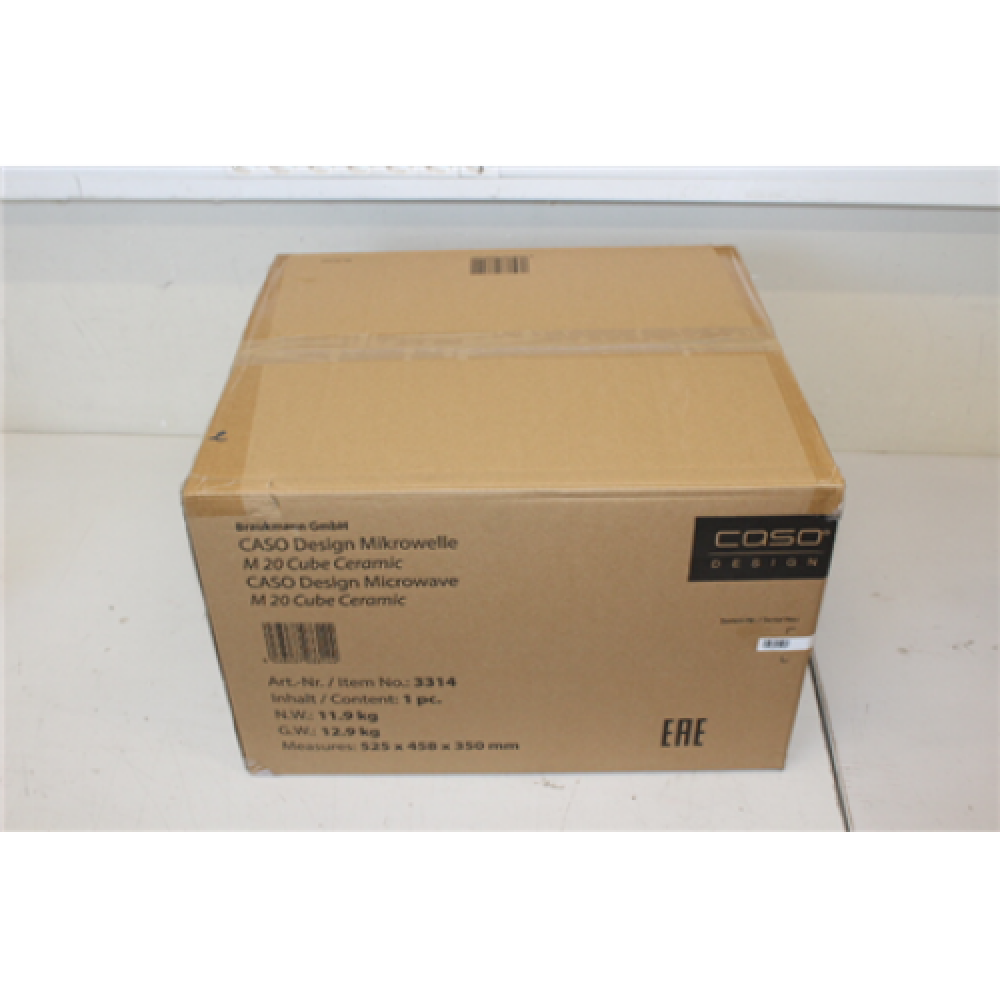 SALE OUT. Caso M 20 Cube Ceramic Microwave oven, Free standing, 800 W, 20 L Caso Microwave Oven M 20 Cube Free standing 800 W Silver USED AS DEMO