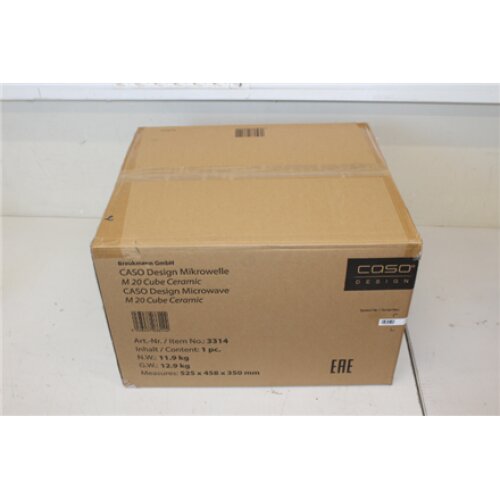SALE OUT. Caso M 20 Cube Ceramic Microwave oven, Free standing, 800 W, 20 L Caso Microwave Oven M 20 Cube Free standing 800 W Silver USED AS DEMO