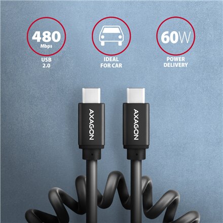AXAGON , Twister Cable, 0.6 m , BUCM-CM10TB , USB Type C to USB Type C