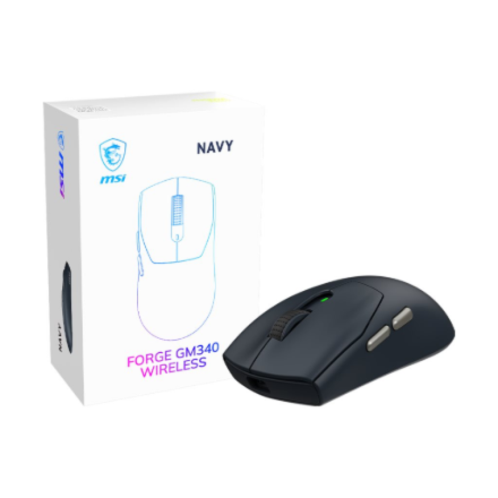 MSI Gaming Mouse , FORGE GM340 WIRELESS , Wireless , 2.4 GHz, Bluetooth, USB , Navy