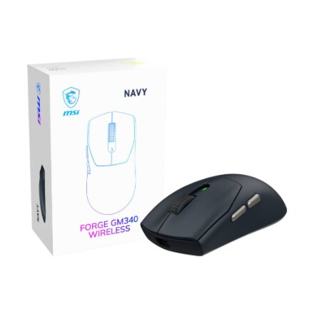 MSI Gaming Mouse , FORGE GM340 WIRELESS , Wireless , 2.4 GHz, Bluetooth, USB , Navy