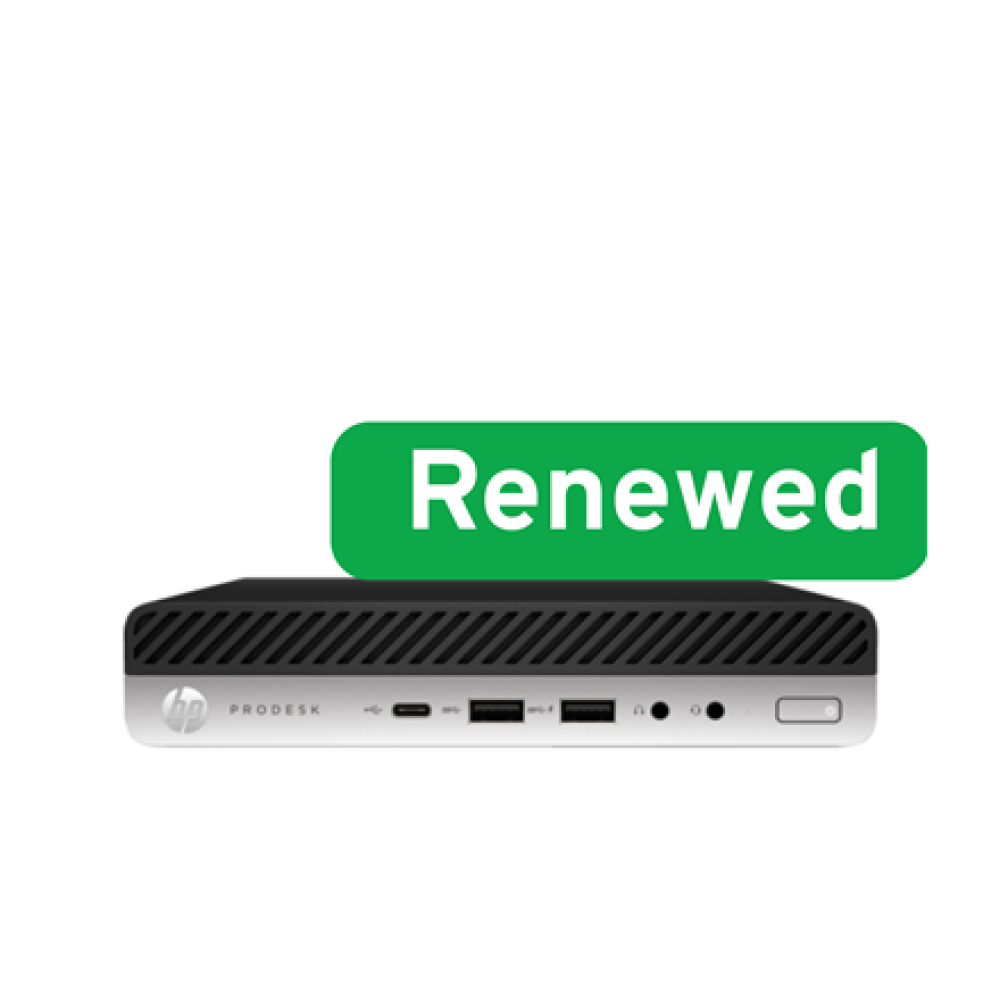 HP RENEW , Grade B , ProDesk 400 G3 Desktop Mini PC , Intel Core i5 , i5-7500T , 8 GB , SSD , 128 GB , Intel HD Graphics 630 , Windows 11 Pro , 12 month(s)