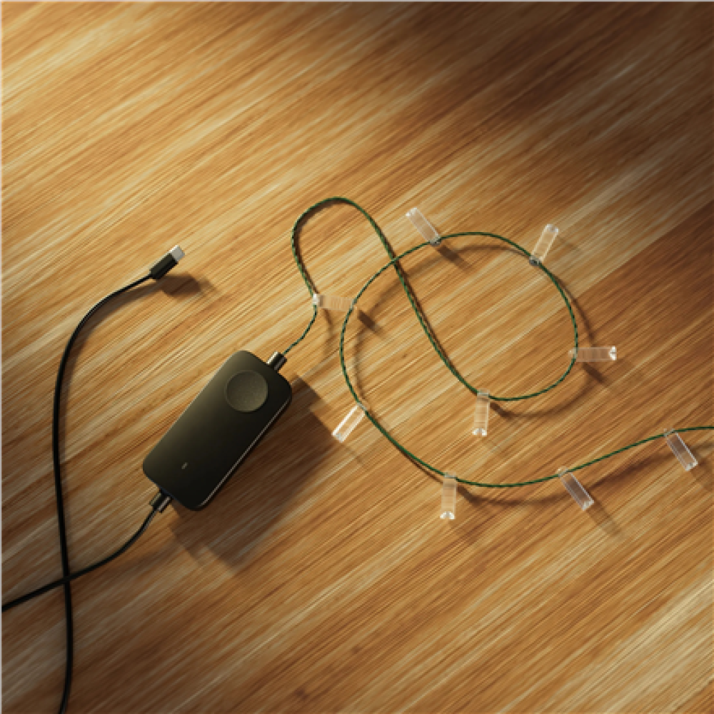 Twinkly Candies 100 Candle-shaped RGB LEDs, USB-C,Green Wire