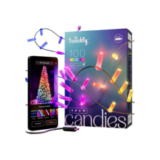 Twinkly Candies 100 Candle-shaped RGB LEDs, USB-C,Green Wire