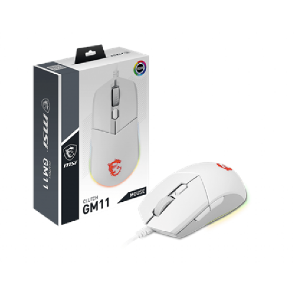 MSI , Clutch GM11 , Optical , Gaming Mouse , White , Yes
