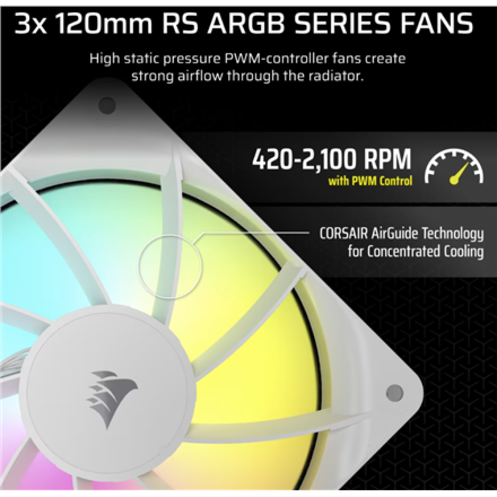 Corsair Liquid CPU Cooler , 360 RS ARGB , White