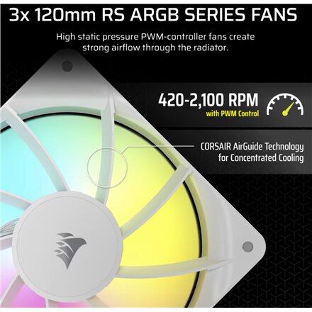 Corsair Liquid CPU Cooler , 360 RS ARGB , White