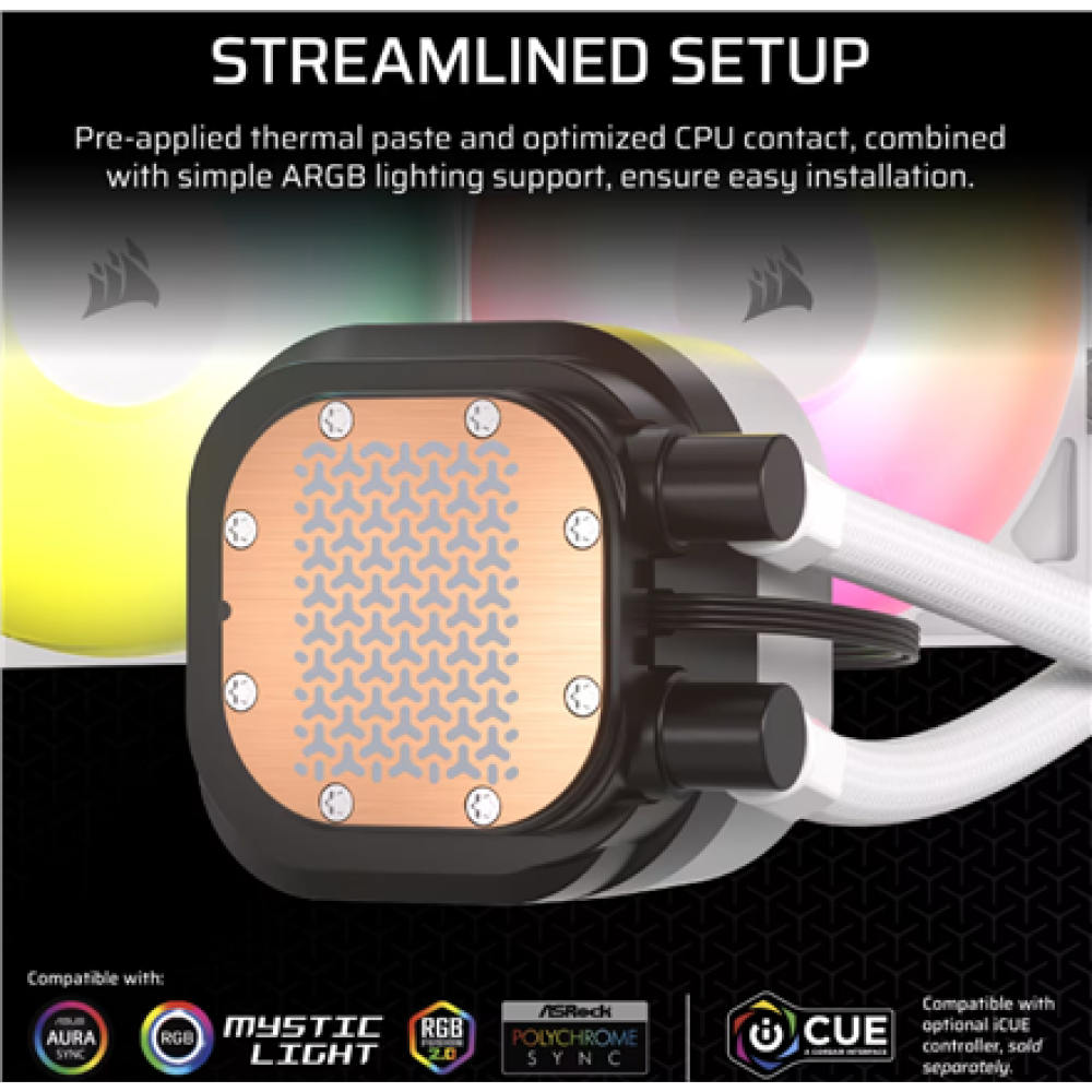 Corsair Liquid CPU Cooler , 360 RS ARGB , White
