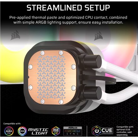 Corsair Liquid CPU Cooler , 360 RS ARGB , White