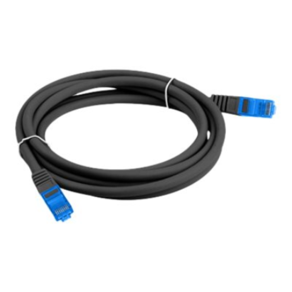 Lanberg Patchcord Cat.6A S/FTP LSZH CCA Black Fluke Passed , PCF6A-10CC-0050-BK , 0.5 m