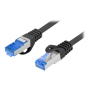 Lanberg Patchcord Cat.6A S/FTP LSZH CCA Black Fluke Passed , PCF6A-10CC-0050-BK , 0.5 m