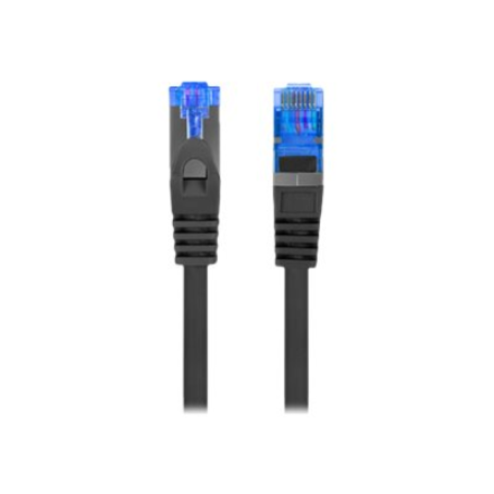 Lanberg Patchcord Cat.6A S/FTP LSZH CCA Black Fluke Passed , PCF6A-10CC-0050-BK , 0.5 m