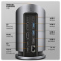 AXAGON USB-C 10Gbps Wireless Charging 9in1 hub , HMC-WL9