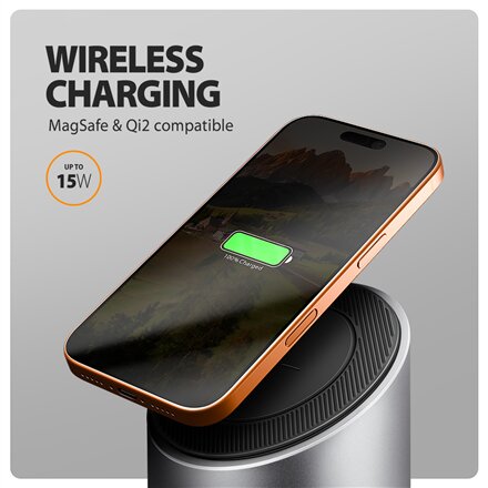 AXAGON USB-C 10Gbps Wireless Charging 9in1 hub , HMC-WL9