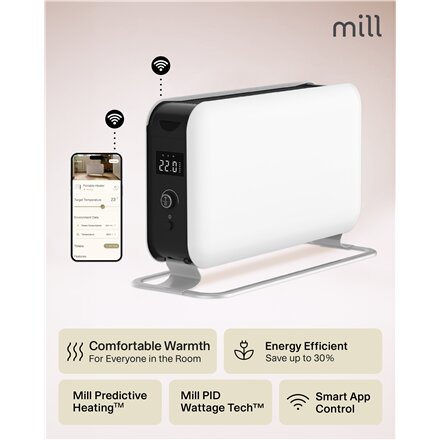 Mill , Portable Heater , CO1500MAXWIFI3 , Convection Heater , 1500 W , Suitable for rooms up to 14-18 m² , White , IPX4