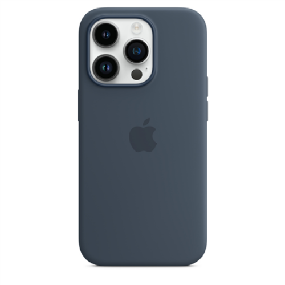 Apple 14 Pro Silicone Case with MagSafe Storm Blue
