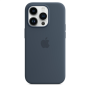Apple 14 Pro Silicone Case with MagSafe Storm Blue