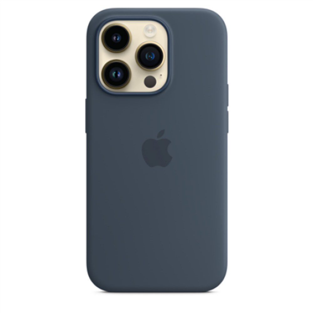Apple 14 Pro Silicone Case with MagSafe Storm Blue