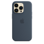 Apple 14 Pro Silicone Case with MagSafe Storm Blue