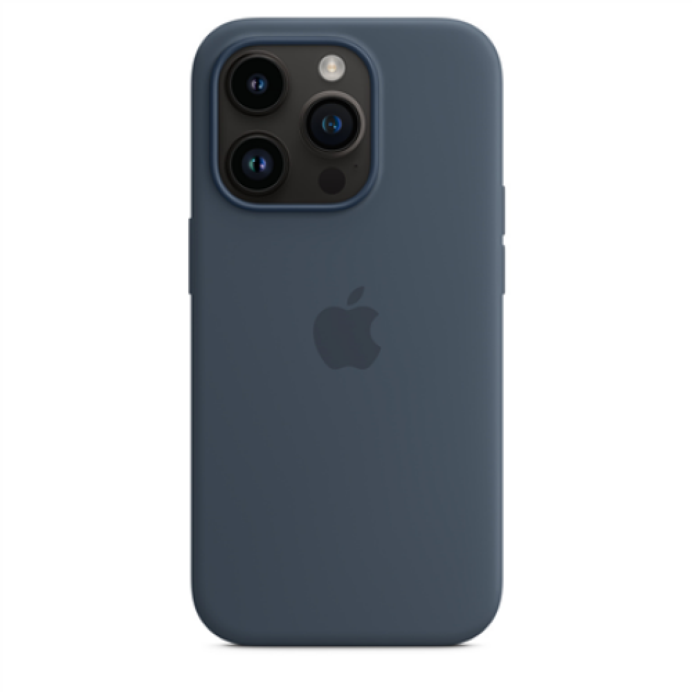 Apple 14 Pro Silicone Case with MagSafe Storm Blue