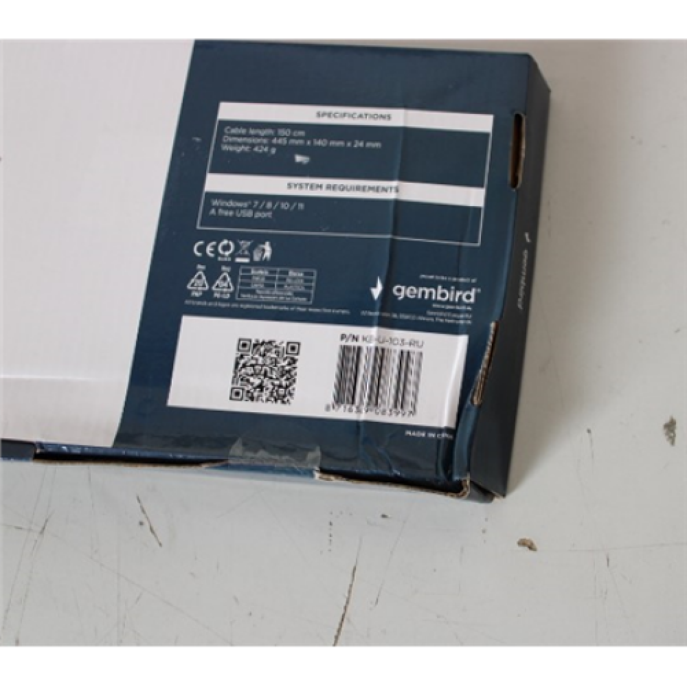 SALE OUT. KB-U-103-RU Standard keyboard, USB, RU layout, black , Gembird , KB-U-103-RU , Standard , Wired , EN/RU , DAMAGED PACKAGING , 1.4 m , Black , 424 g