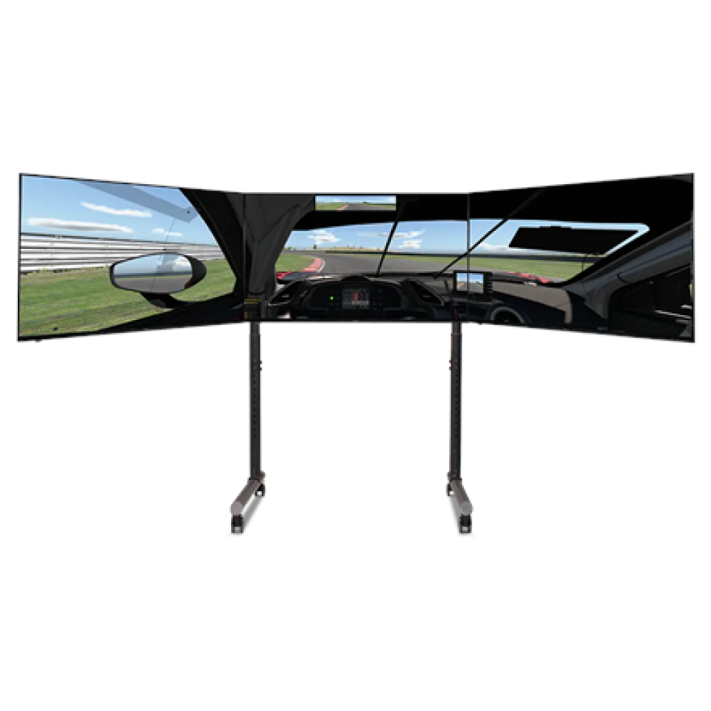 Next Level Racing Floor stand , Round Tube Freestanding Single Monitor Stand , Up to 3x43 , Height adjustment, Tilt , Maximum weight (capacity) 50 kg , Black