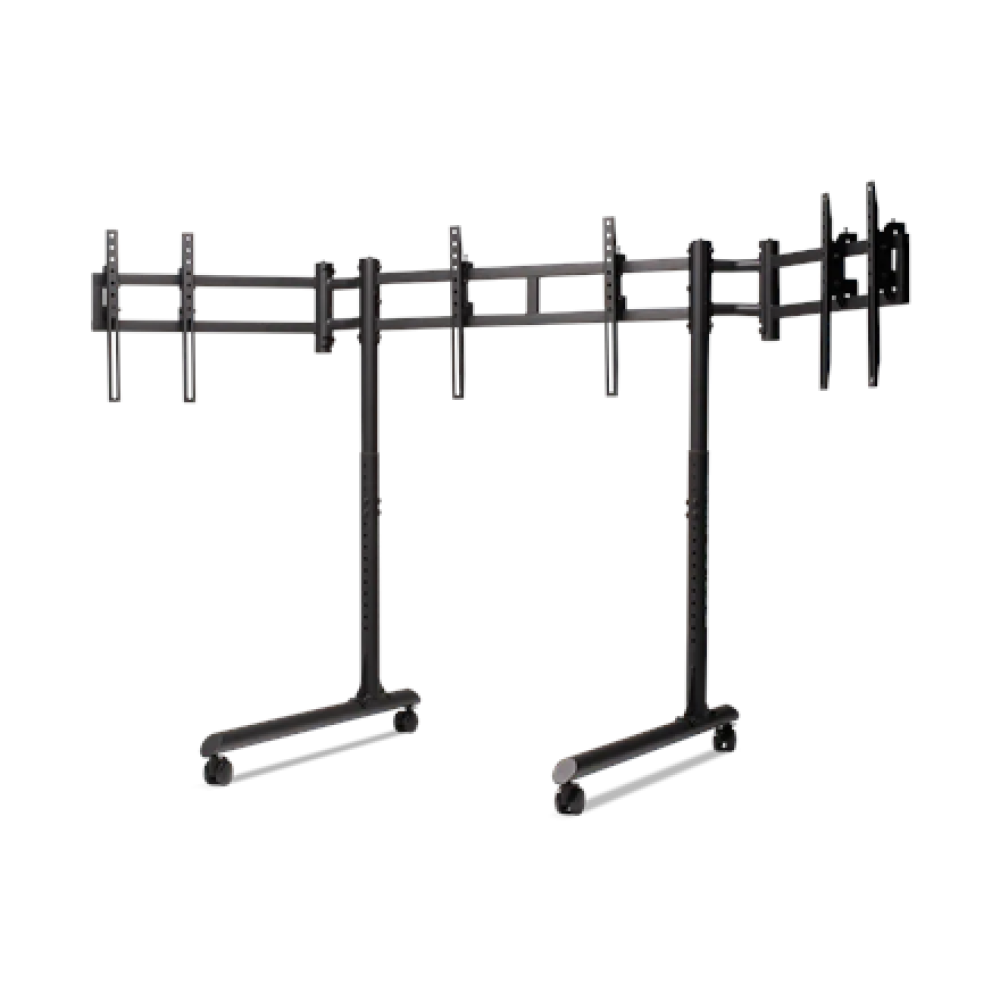 Next Level Racing Floor stand , Round Tube Freestanding Single Monitor Stand , Up to 3x43 , Height adjustment, Tilt , Maximum weight (capacity) 50 kg , Black