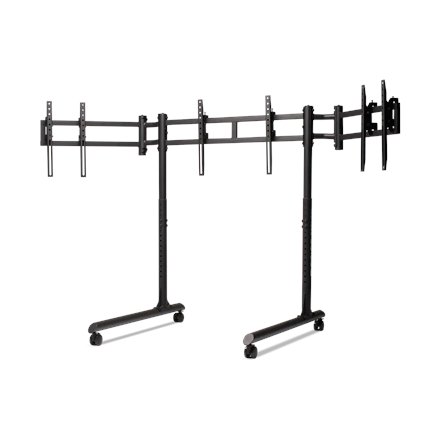 Next Level Racing Floor stand , Tube Freestanding Triple Monitor Stand , Up to 3x43 , Height adjustment, Tilt , Maximum weight (capacity) 50 kg , Black