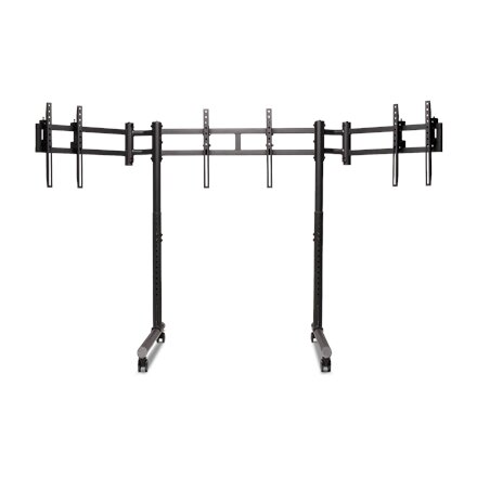 Next Level Racing Floor stand , Tube Freestanding Triple Monitor Stand , Up to 3x43 , Height adjustment, Tilt , Maximum weight (capacity) 50 kg , Black