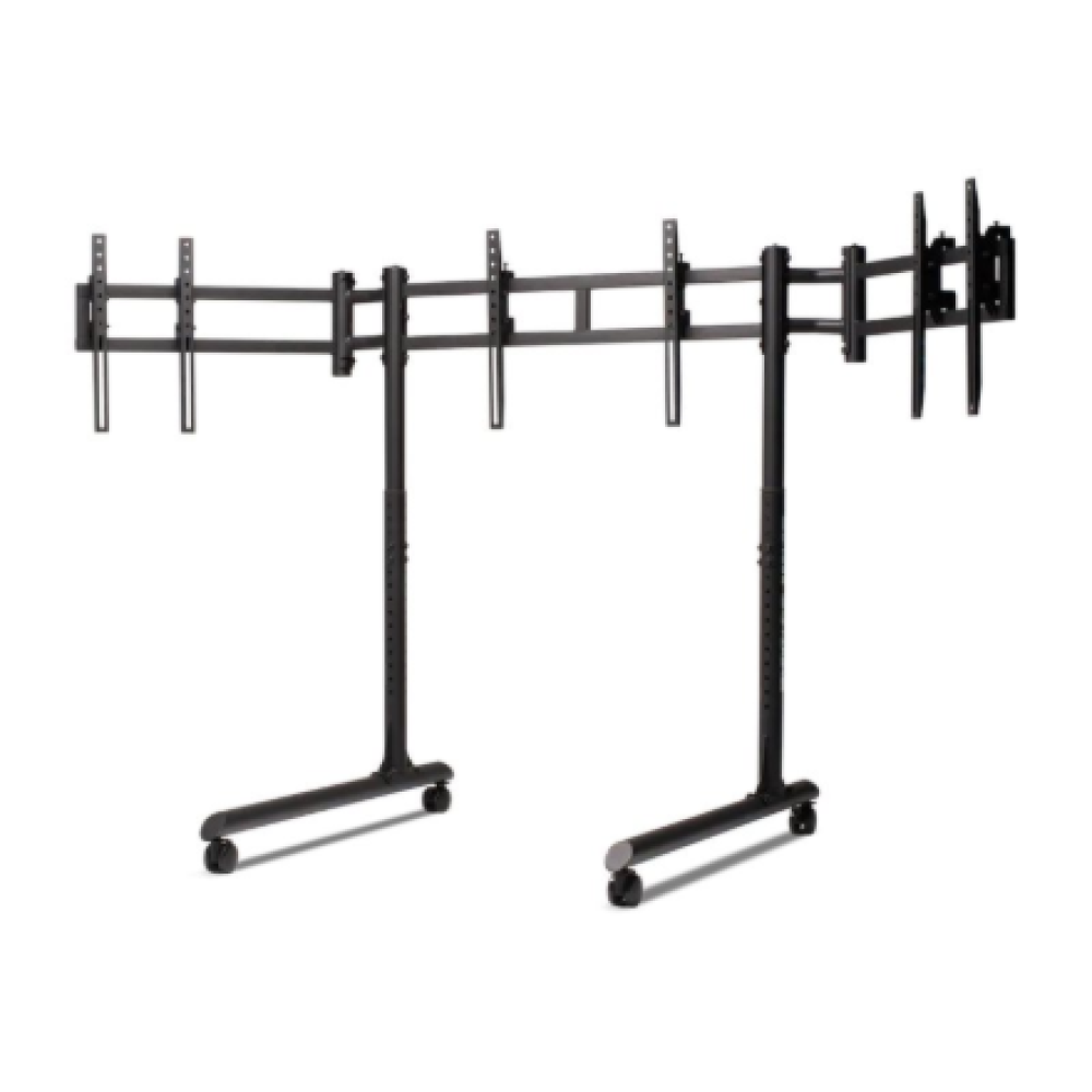 Next Level Racing Floor stand , Tube Freestanding Triple Monitor Stand , Up to 3x43 , Height adjustment, Tilt , Maximum weight (capacity) 50 kg , Black