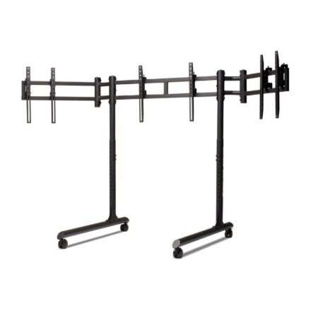 Next Level Racing Floor stand , Tube Freestanding Triple Monitor Stand , Up to 3x43 , Height adjustment, Tilt , Maximum weight (capacity) 50 kg , Black