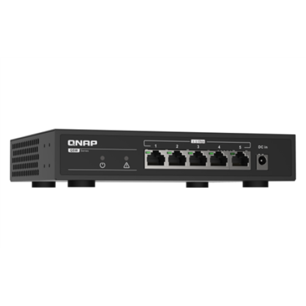QNAP , 5 port 2.5Gbps Auto Negotiation (2.5G/1G/100M) , QSW-1105-5T , Unmanaged , Desktop , Gigabit Ethernet (copper) ports quantity 5