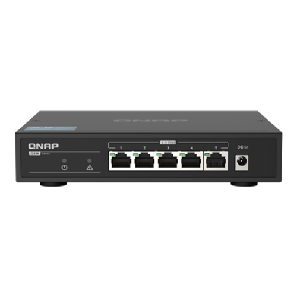 QNAP , 5 port 2.5Gbps Auto Negotiation (2.5G/1G/100M) , QSW-1105-5T , Unmanaged , Desktop , Gigabit Ethernet (copper) ports quantity 5